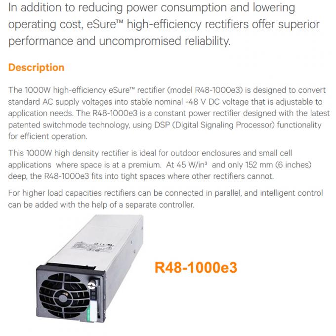 48V 1000W Emerson Vertiv Telecom Power Rectifier Module R48-1000e3 R48 ...